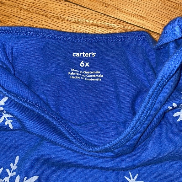 Carters Dachshund Weiner Dog Christmas Winter Shirt Girls Size 6 6x Glitter Snow - Picture 3 of 3